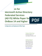 Integration For Microsoft Active Directory Federated Services (Ad FS) White Paper For Onbase 14 and Higher