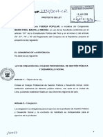 Proyecto de Ley 2732-Colegio Profesional de Gestión Pública y Desarrollo Social