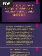 Steps On How To Check Computer System and Network To Ensure Safe Operation