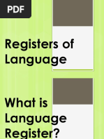 Varieties and Registers of Language