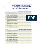 Escala Autónoma para La Detección Del Síndrome de Asperger y El Autismo de Alto Nivel de Funcionamiento