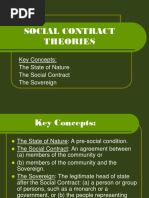 Social Contract Theories: Key Concepts: The State of Nature The Social Contract The Sovereign