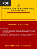 Introduction To Biochemistry: Group 5 Section 2