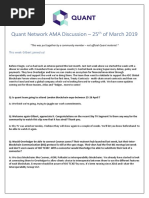 Quant Network AMA - 25th March 2019