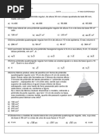 Avaliação Bimestral - 4º Bimestre - 3º No - Pirâmide - Cilindro