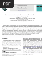 On The Compression Behaviour of Reconstituted Soils