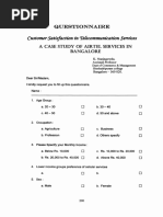 Questionnaire: Customer Satisfaction in Telecommunication Services