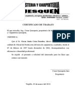 Certificado de Trabajo