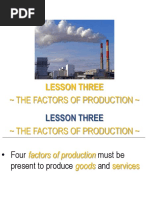 Lesson Three: The Factors of Production