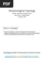 Morphological Typology - Spring 2016 - Ling 100 Guest Lecture