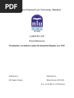 Prostitution An Industry Under The Industrial Disputes Act, 1947