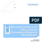 Management Du Suivi Et de L'évaluation Des Programmes Et Projets de Développement (Octobre 1999)