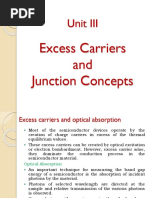 Excess Carriers and Junction Concepts: Unit III