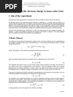 Determining The Electron Charge To Mass Ratio (E/m) : 1 Aim of The Experiment