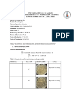 Universidad Técnica de Ambato Facultad de Ciencia E Ingeniería en Alimentos Informe de Práctica de Laboratorio