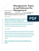 Disaster Management: Types, Awareness and Schemes For Disaster Management