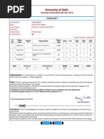 University of Delhi: Semester Examination Nov-Dec 2018 Transcript