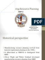 Manufacturing Resource Planning: Presented by MT14IND001 Industrial Engineering