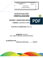 Investigación. Cristalización