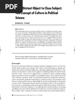 From Distant Object To Close Subject:: The Concept of Culture in Political Science