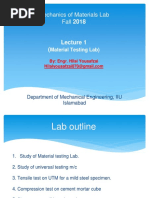 Mechanics of Materials Lab Fall 2018