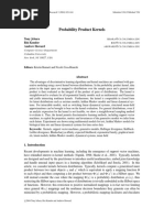 Probability Product Kernels: Tony Jebara Risi Kondor Andrew Howard