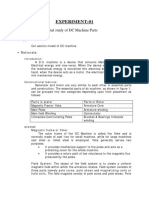 Constructional Study of DC Machine Parts: Experiment:01