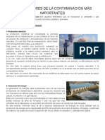 Los 5 Factores de La Contaminación Más Importantes