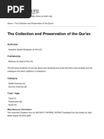 The Collection and Preservation of The Quran