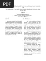 Experiment 2.D and 2.E: Function of The Central Nervous System and Reflex Action of The Frog