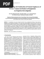 Factors Affecting Job Satisfaction of Female Employees of Private Commercial Banks in Bangladesh: An Empirical Investigation