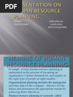 Meaning of Human Resource Planning