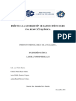 Reporte de Práctica 2.1 Generación de Datos Cinéticos de Una Reacción Química