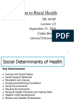 Introduction To Rural Health: HS 3010F Lecture 1/2 September 21, 2010 Cathie Brown Cbrown72@uwo - Ca