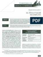 TITULOS VALORES - Incompletos CAS. 2330-2006-LIMA 1era Lectura de Examen