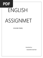 English Assignmet: (For Mid-Term)