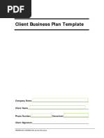 Client Business Plan Template: Com Pany Nam e