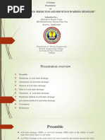 Acid Mine Drainage: Prediction and Prevetion in Mining Industary"