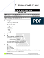 Hints & Solutions: INJSO (STAGE-II) - 2017