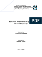 Synthesis Paper in Biology III: Extinction of Philippine Eagles