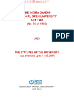 IGNOU Act & Statutes of The University