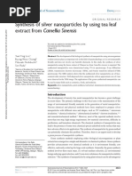 Synthesis of Silver Nanoparticles by Using Tea Leaf Extract From Camellia Sinensis