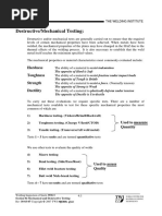 Destructive/Mechanical Testing:: Hardness Toughness Strength Ductility