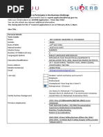 SUPERB Application Form To Participate in The Business Challenge