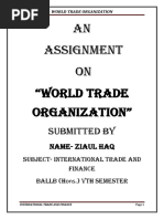 AN Assignment ON "World Trade Organization": Submitted by