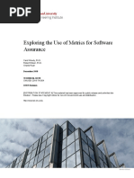 Exploring The Use of Metrics For Software Assurance
