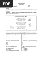 Evaluación Lenguaje Abril Segundo Año 2019