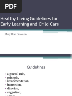 Healthy Living Guidelines For Early Learning and Child