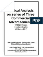 Report On Critical Analysis On Series of 3 Ads PDF