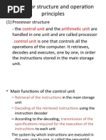 Processor Structure and Operation Principles